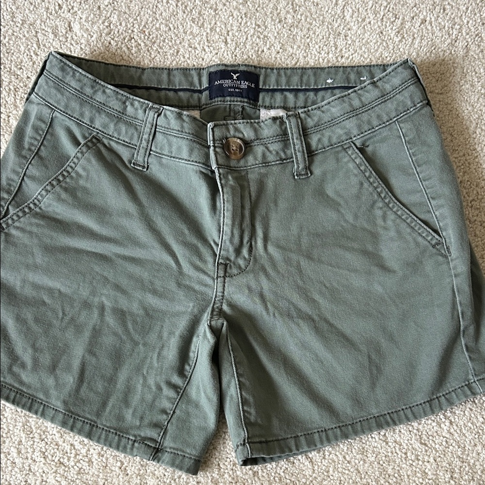 American Eagle Outfitters Olive MIDI Shorts
